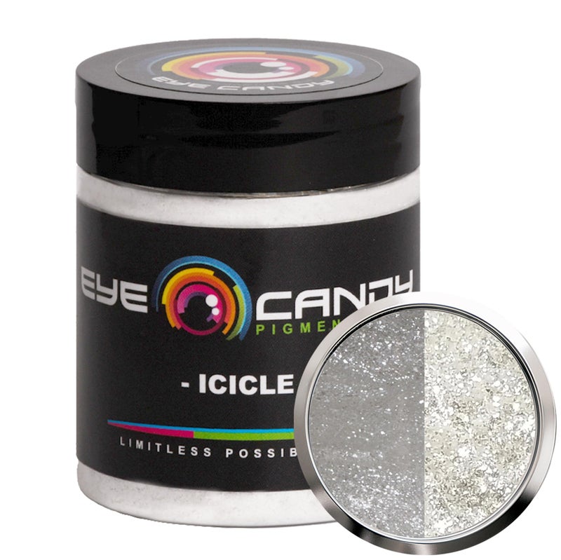 Eye Candy Pigments Premium White Mica Powder - Icicle (25gr) - for Epoxy, Resin, Soap, Paint, Woodworking, Acrylic Pouring, Bath Bombs, Fishing Lures - DIY Arts and Crafts Additive - Image 1